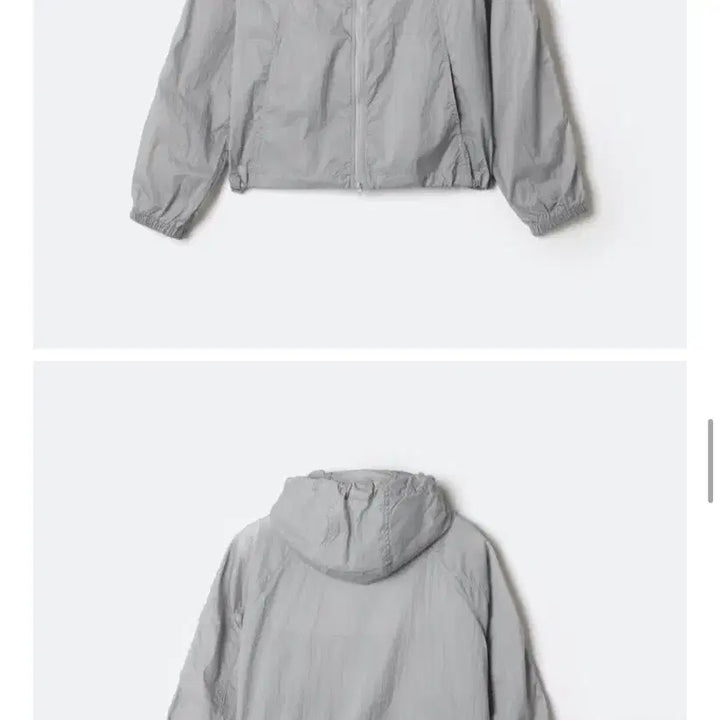 [BUNJANG] Spao Light Shear Cropped Windbreaker Gray L / 스파오 라이트시어후드 크롭바람잠바 그레이L