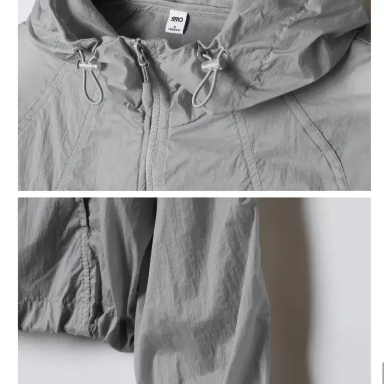 [BUNJANG] Spao Light Shear Cropped Windbreaker Gray L / 스파오 라이트시어후드 크롭바람잠바 그레이L