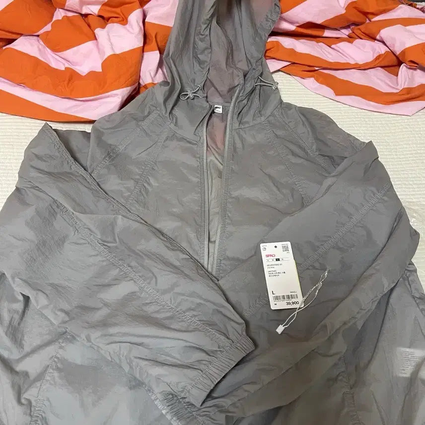 [BUNJANG] Spao Light Shear Cropped Windbreaker Gray L / 스파오 라이트시어후드 크롭바람잠바 그레이L