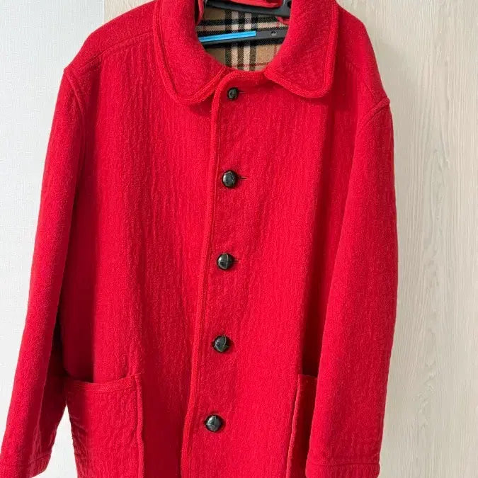 [BUNJANG] Burberry Red Signature Check Lined Coat / 버버리 코트