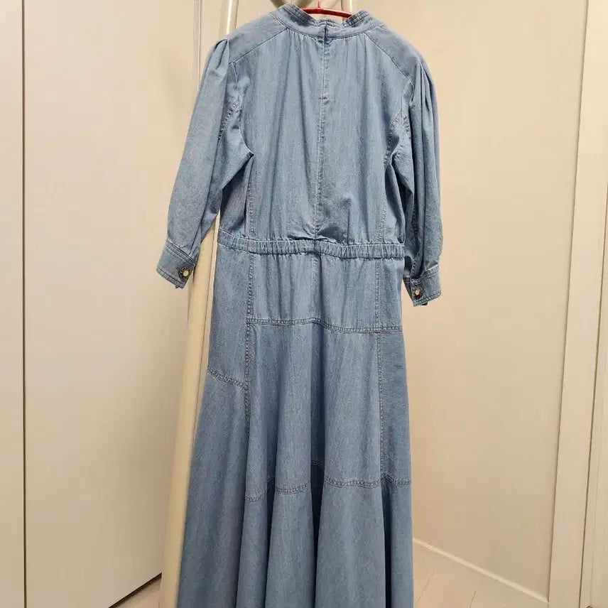 [BUNJANG] MINE Denim Banded Waist Long Dress / 마인)허리밴딩 데님원피스55~66