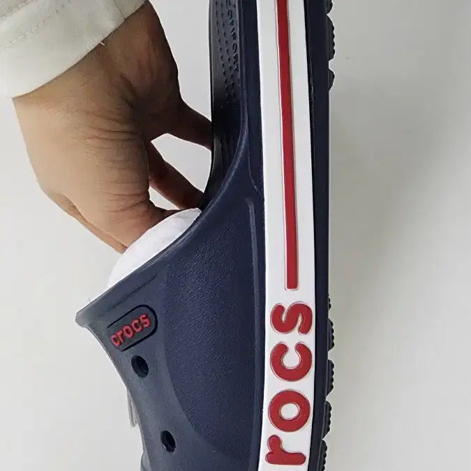 [BUNJANG] Crocs Bayaband Slide Navy + Jibbitz / 크록스 바야밴드 슬라이드 네이비 + 지비츠