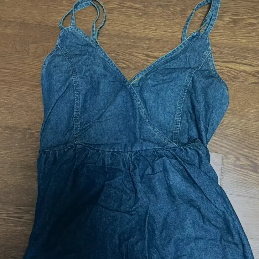 [BUNJANG] Vintage V-Neck Bustier Long Dress / 빈티지 색감 뷔스티에 롱 원피스