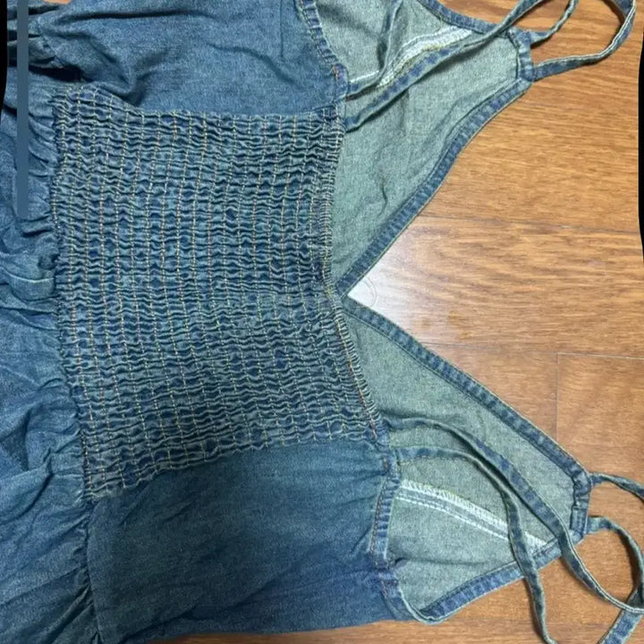[BUNJANG] Vintage V-Neck Bustier Long Dress / 빈티지 색감 뷔스티에 롱 원피스