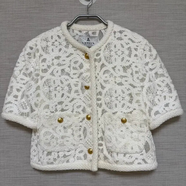 [BUNJANG] Hanseom Lanvin Collection White Lace Jacket / 한섬 랑방 컬렉션 화이트 레이스 자켓