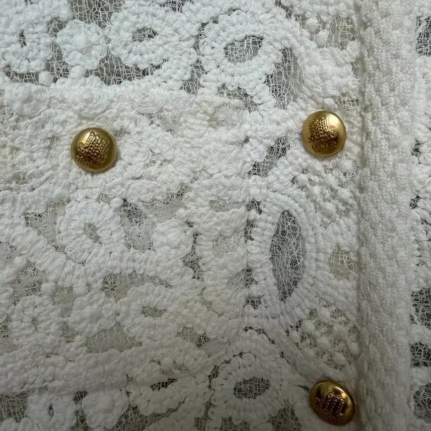 [BUNJANG] Hanseom Lanvin Collection White Lace Jacket / 한섬 랑방 컬렉션 화이트 레이스 자켓