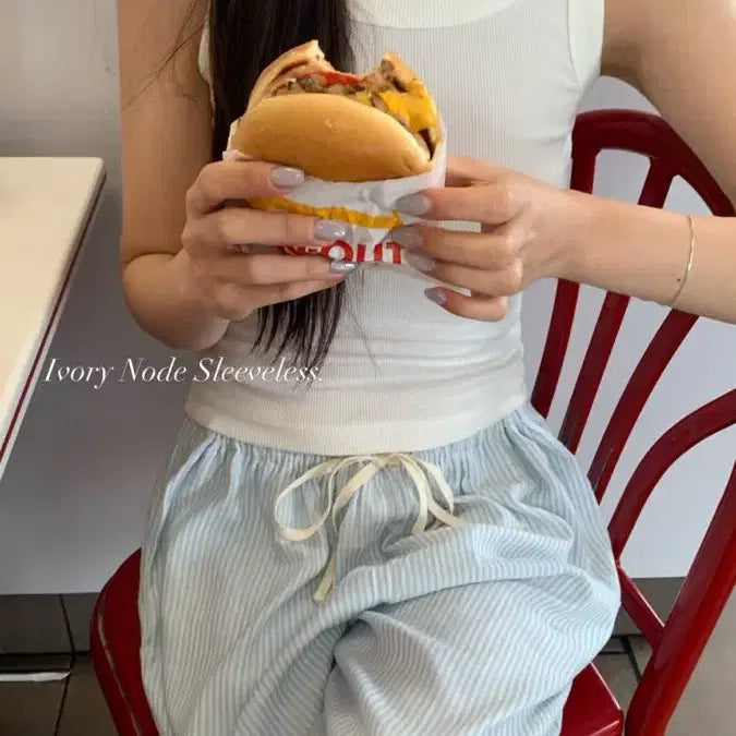 [BUNJANG] Vegetable Nod Sleeveless Top / 베지터블 노드 슬리브리스