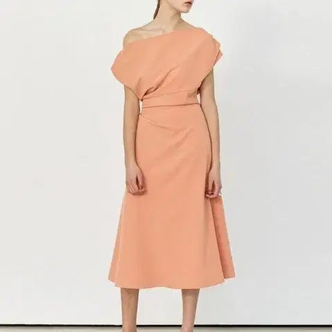 [BUNJANG] Bride And You Peach Off-Shoulder Long Dress / BAU by Bride And You피치 오프숄더롱원피스