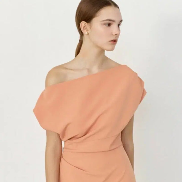 [BUNJANG] Bride And You Peach Off-Shoulder Long Dress / BAU by Bride And You피치 오프숄더롱원피스