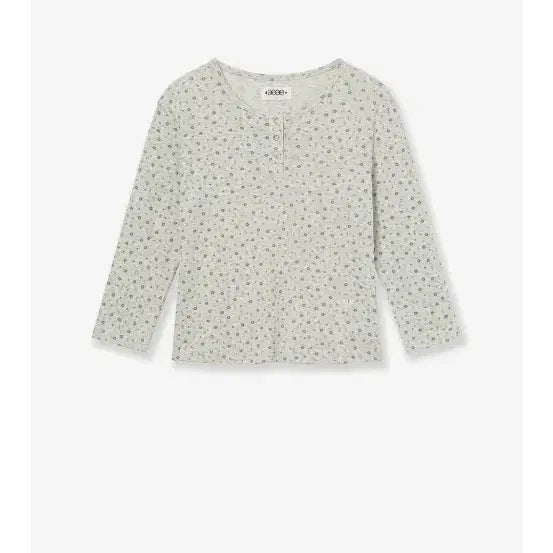 [SOLD OUT] (새상품) aeae 에이이에이이 플라워 헨리넥 반팔 오트밀 7부