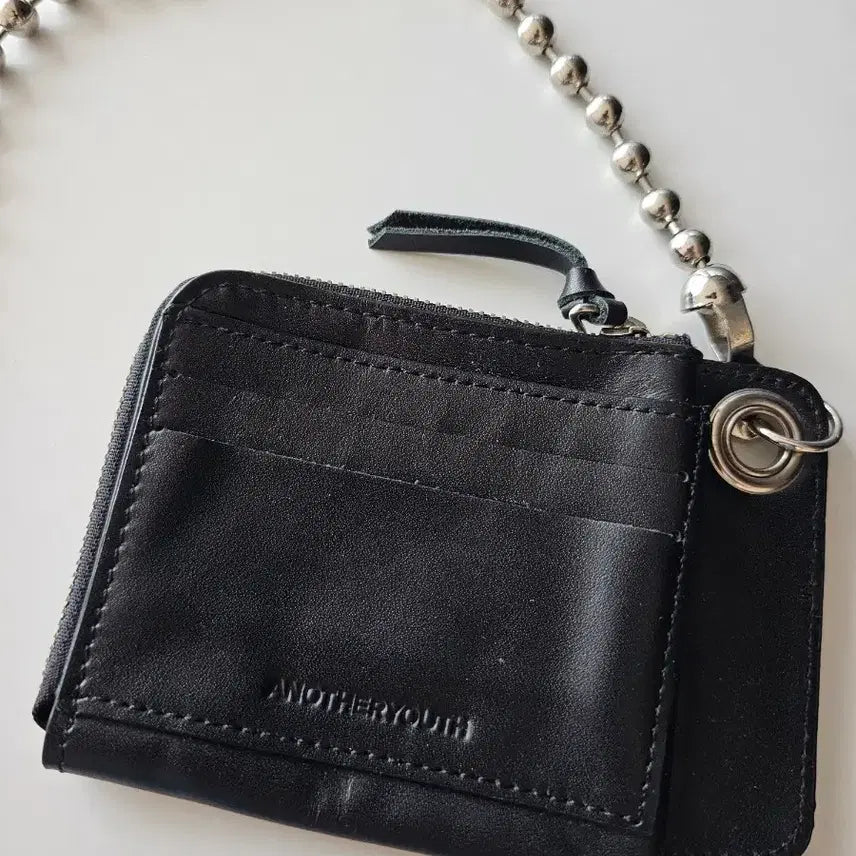 [BUNJANG] Another Youth Ball Chain Leather Card Holder / 어나더유스 볼 체인 레더 카드지갑