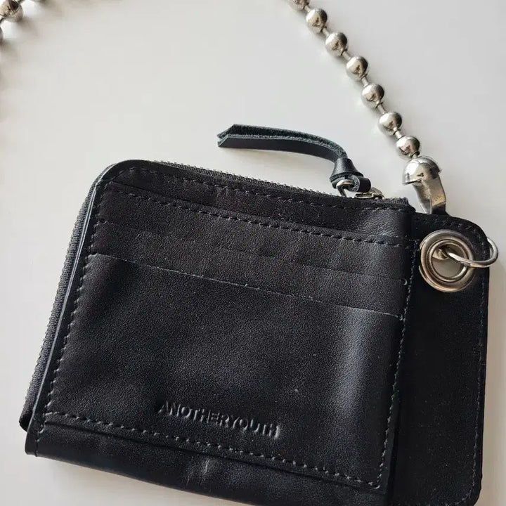 [BUNJANG] Another Youth Ball Chain Leather Card Holder / 어나더유스 볼 체인 레더 카드지갑