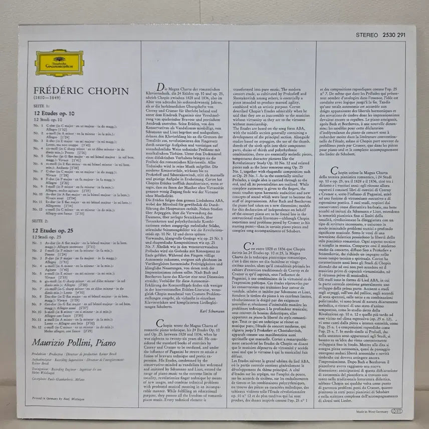 [BUNJANG] Maurizio Pollini Chopin Études Op. 10 &amp; 25 LP / 독일DG초반] 폴리니: 쇼팽 에튀드 Op.10 &amp; 25 전24곡피아노LP