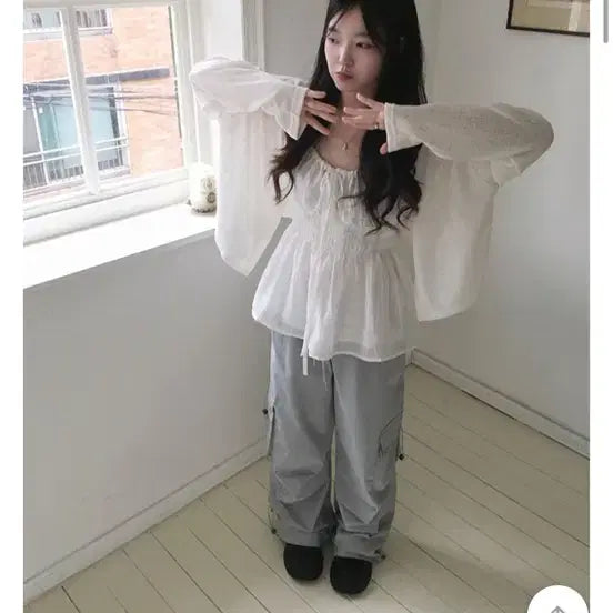 [BUNJANG] Avery See-through Linen Oversized Cardigan / 에이블리 시스루 린넨 오버핏 가디건