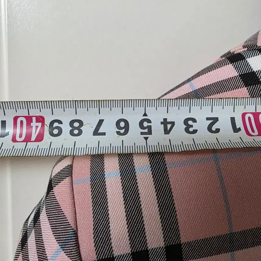 [BUNJANG] Pink Check Double-Button Jacket / 핑크 체크 더블버튼 자켓