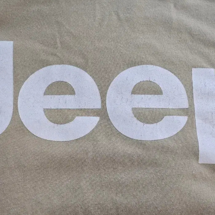 [BUNJANG] Jeep Vintage Khaki V-Neck Short Sleeve T-shirt / [JEEP] 빈티지 카키 V넥 반소매 티