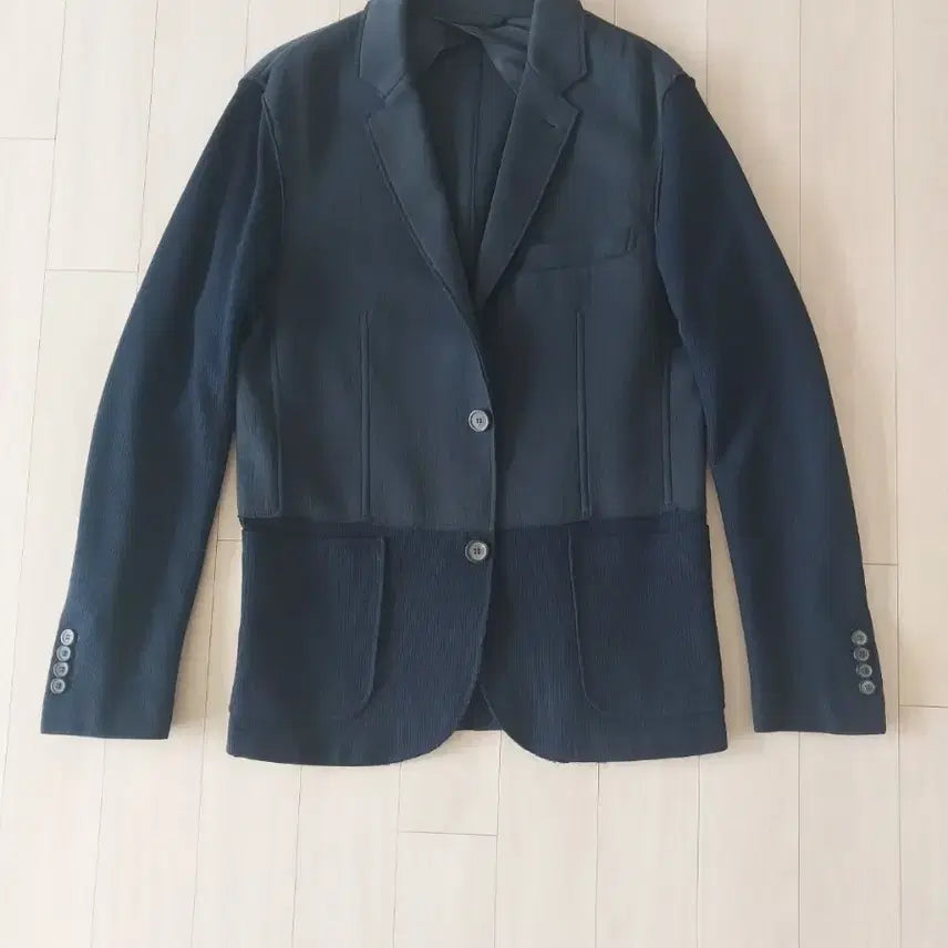 [BUNJANG] Lanvin Knit Cutout Blazer Jacket Navy / 랑방 니트 절개 블레이저 자켓 네이비