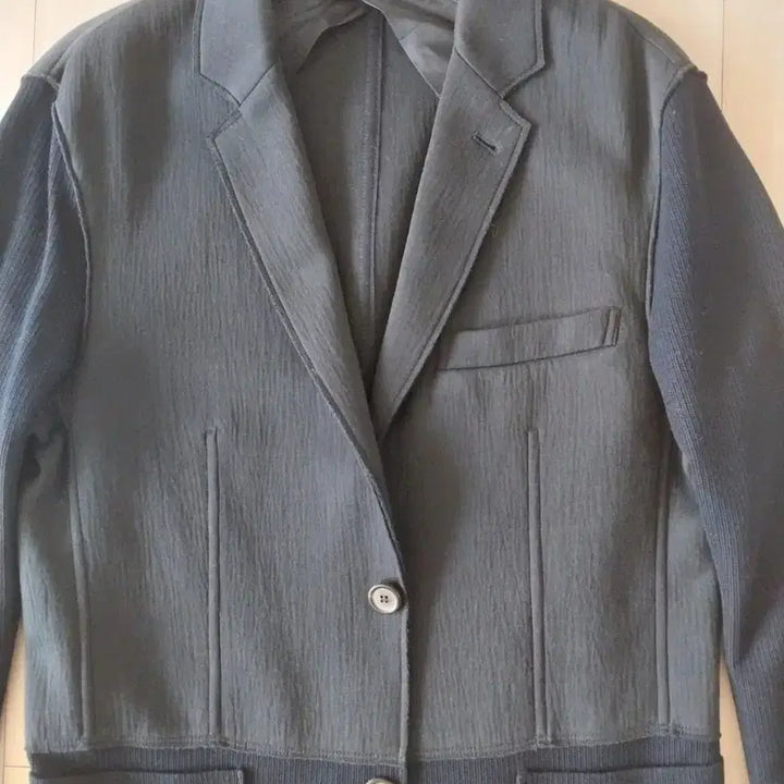 [BUNJANG] Lanvin Knit Cutout Blazer Jacket Navy / 랑방 니트 절개 블레이저 자켓 네이비