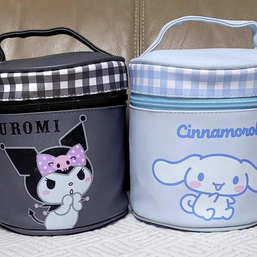 [BUNJANG] Sanrio Kuromi Cinnamoroll Cylindrical Pouch Bag / 쿠로미 시나모롤 원통 파우치 가방