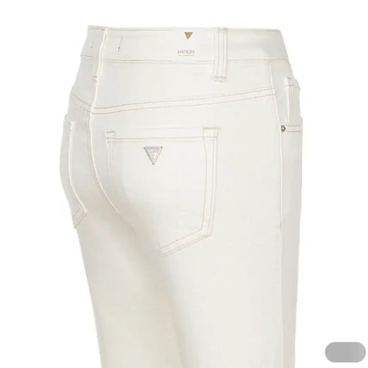 [BUNJANG] Guess Long Slim Bootcut Denim Jeans Ivory White / 게스 정품 롱 슬림 부츠컷 데님 청바지 아이보리 화이트