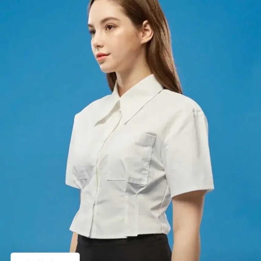 [BUNJANG] Chulet Crop Slim Short Sleeve Shirt Jang Wonyoung / 콜릿 크롭 슬림 반팔 셔츠 장원영 손민수