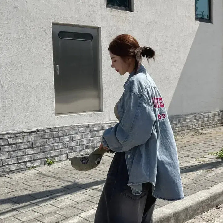 [BUNJANG] Over Fit Denim Shirt &