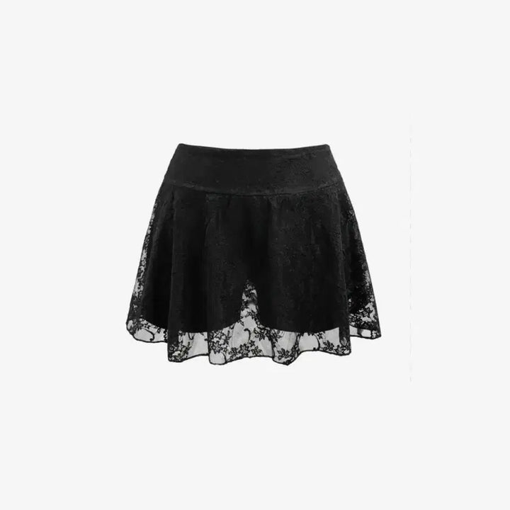 [BUNJANG] Mimi Monde Sheer Layered Skirt Black / 미미몽드 쉬어 레이어드 스커트 블랙