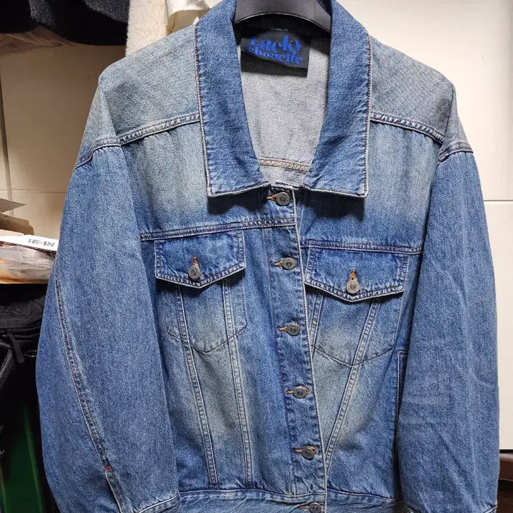 [BUNJANG] Lucky Chouette Oversized Asymmetric Denim Jacket / 럭키슈에뜨 데님 자켓 판매해요
