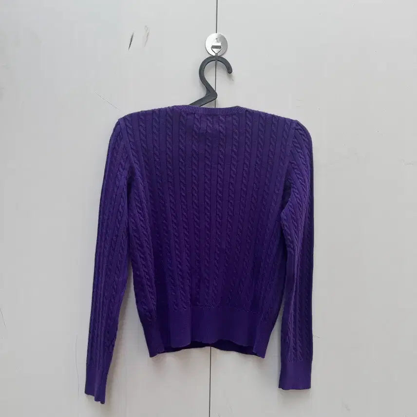 [BUNJANG] Polo Ralph Lauren Purple Cable Knit Cardigan / 폴로 보라 꽈배기 니트 가디건 팝니다