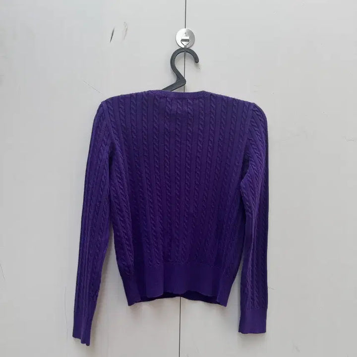 [BUNJANG] Polo Ralph Lauren Purple Cable Knit Cardigan / 폴로 보라 꽈배기 니트 가디건 팝니다