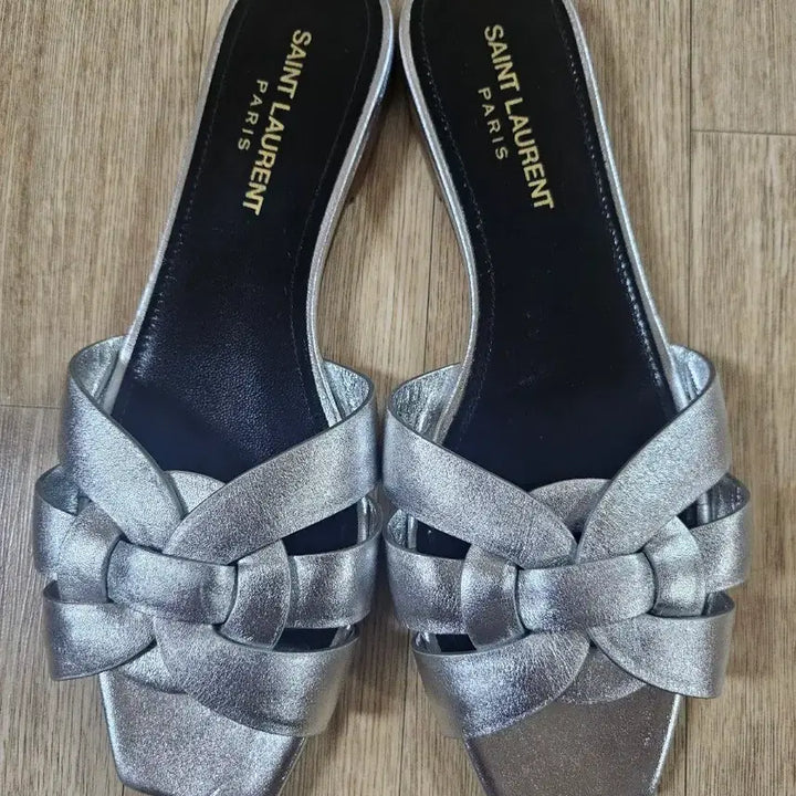 [BUNJANG] Saint Laurent Tribute Silver Sandals Slippers 37 / 생로랑 Tribute 실버 샌들 슬리퍼 37