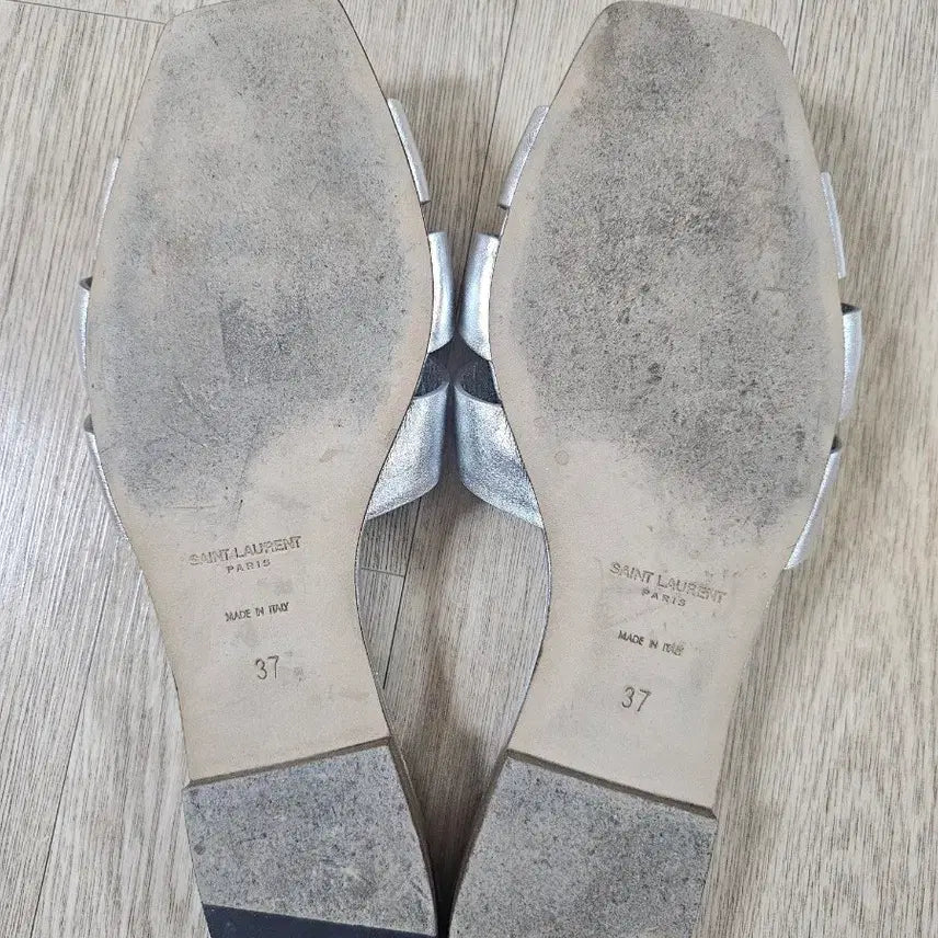 [BUNJANG] Saint Laurent Tribute Silver Sandals Slippers 37 / 생로랑 Tribute 실버 샌들 슬리퍼 37