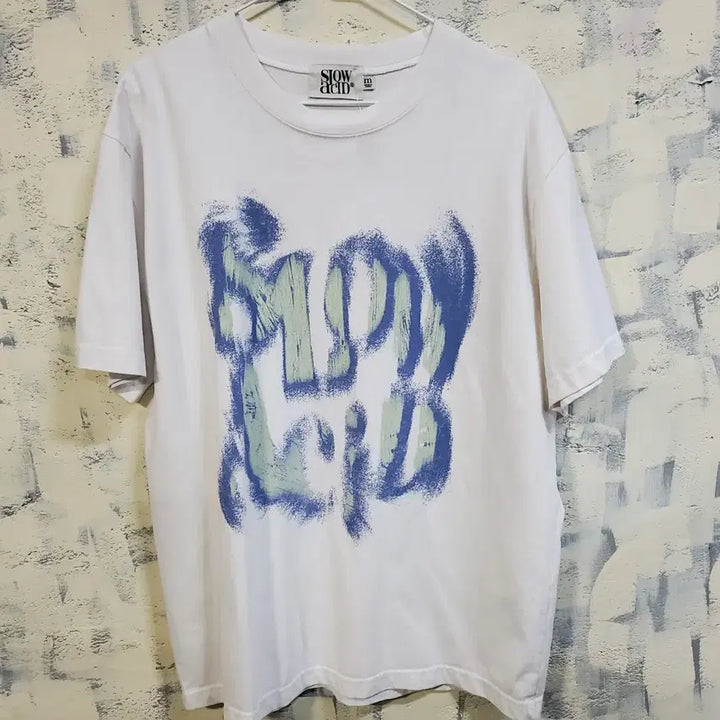 [BUNJANG] Slow Acid Logo Printing Round Short Sleeve T-Shirt M / 슬로우애시드 로고프린팅 라운드 반팔티 M