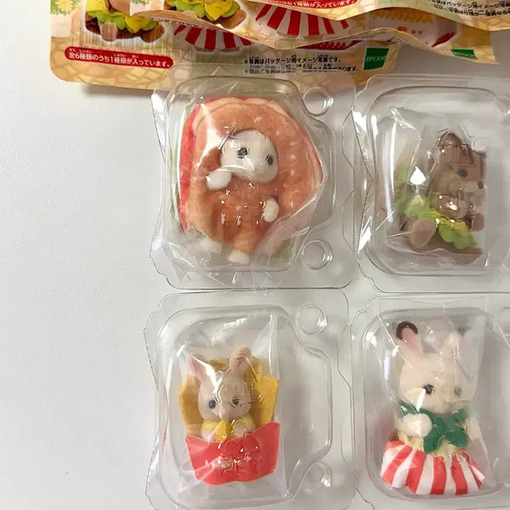 [SOLD OUT] 실바니안 두근두근 컬렉션 아기 햄버거 가게 블라인드백 4종 일괄 미개봉