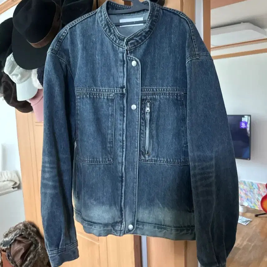 [BUNJANG] Allene Denim Biker Jacket Size 2 / 알렌느 데님 바이커자켓 2사이즈