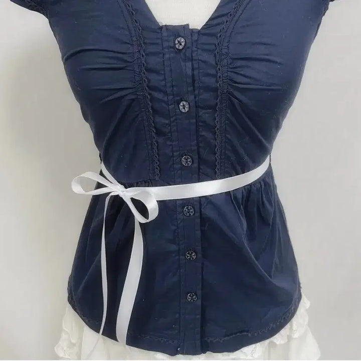 [BUNJANG] Vintage Shirred Puff Blouse XS / 빈티지 긱시크 셔링 퍼프 블라우스 y2k 핀터레스트 로걀탑 엑시즈팜