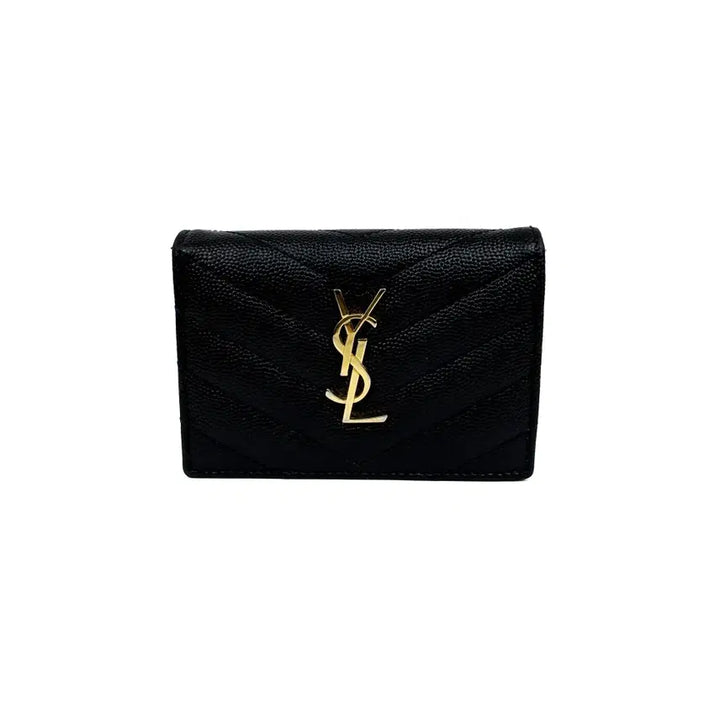 [BUNJANG] Saint Laurent Cassandra Matelassé Card Holder Black Leather / 생로랑 카산드라 마틀라세 카드지갑 명함지갑 596323