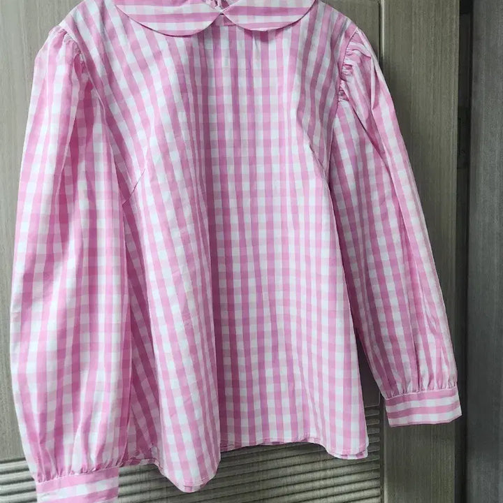 [BUNJANG] Love Humor Checkered Blouse / 러브유모어 체크 블라우스