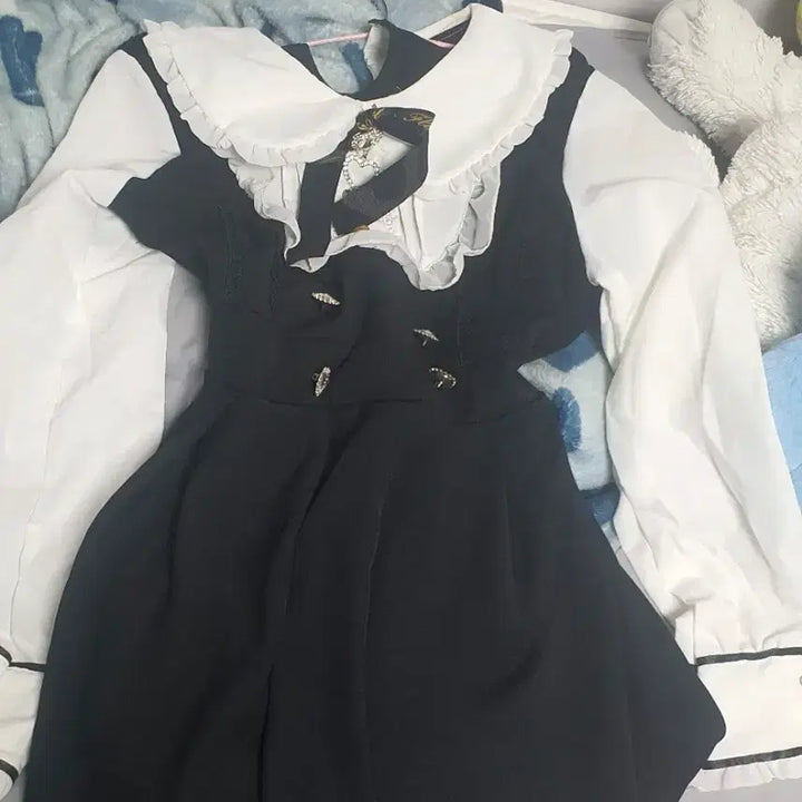 [BUNJANG] Jirai Kei Dark Blue Blouse / 지뢰계 중브 블라우스