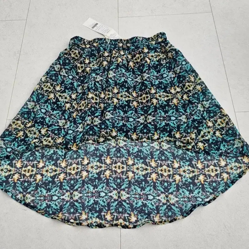 [BUNJANG] Unbalanced Pattern Long Skirt / 패턴 언발란스 롱 스커트