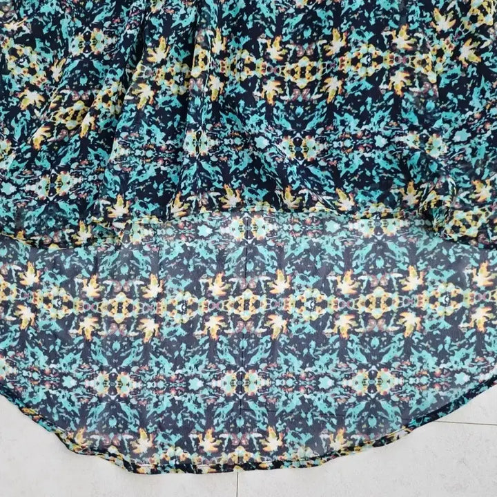 [BUNJANG] Unbalanced Pattern Long Skirt / 패턴 언발란스 롱 스커트