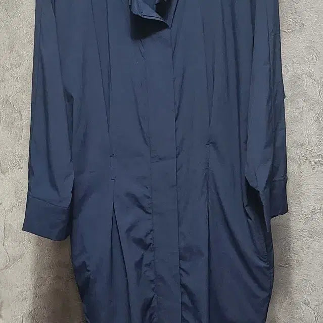 [BUNJANG] Navy Crinkly Midi Dress / 바스락원피스