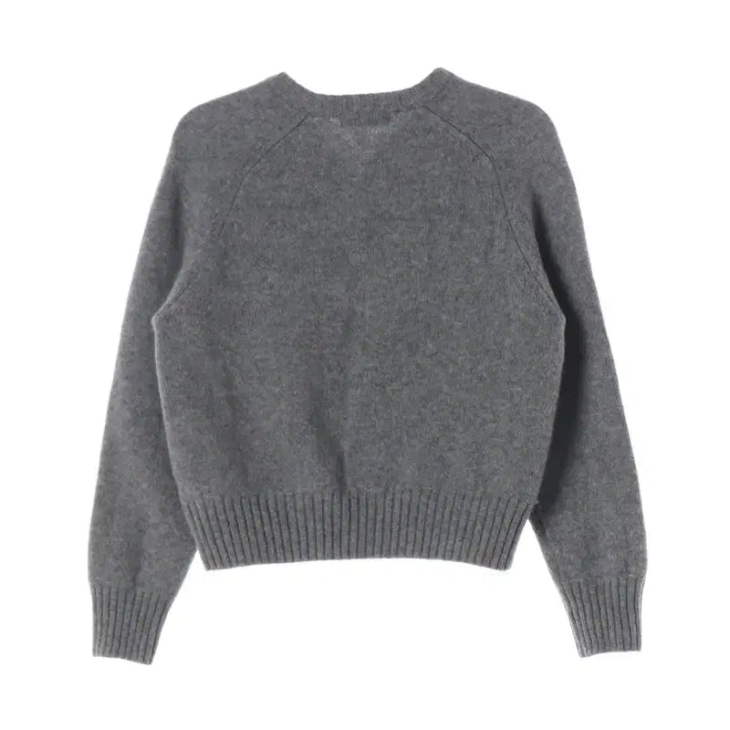 [BUNJANG] URAGO 100% Wool V-Neck Knit (Melange Grey, Free Size) / URAGO 퓨어 울 100 그레이 니트 F