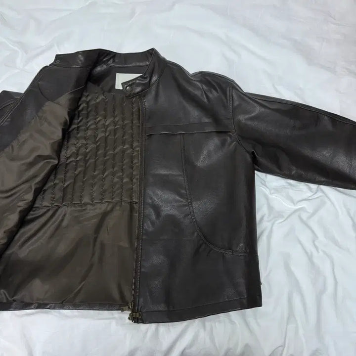 [BUNJANG] Lafarge Store Mouton Divide Biker Jacket (Cafe Brown) / 라퍼지스토어 무톤 디바이드 바이커 자켓 (카페 브라운)