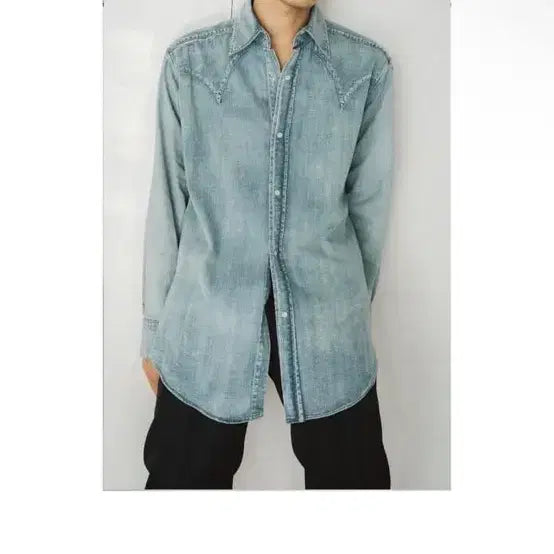[BUNJANG] Mati and Sons Western Denim Shirt Size 3 / 마티앤선즈 웨스턴 데님셔츠 3사이즈