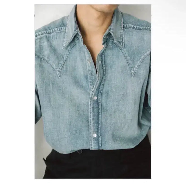 [BUNJANG] Mati and Sons Western Denim Shirt Size 3 / 마티앤선즈 웨스턴 데님셔츠 3사이즈