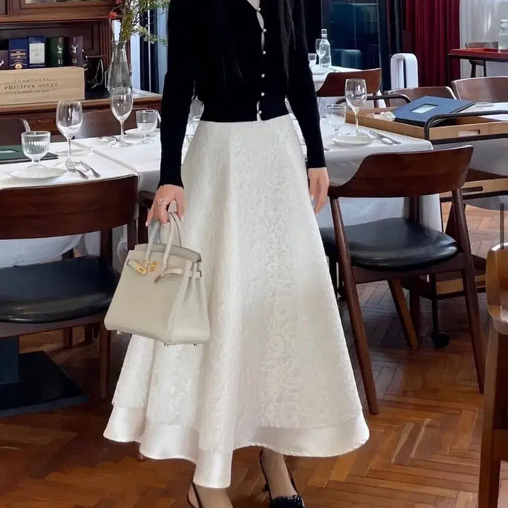 [BUNJANG] Alienor Lace Silk Skirt / 알리에나 레이스 실크 스커트