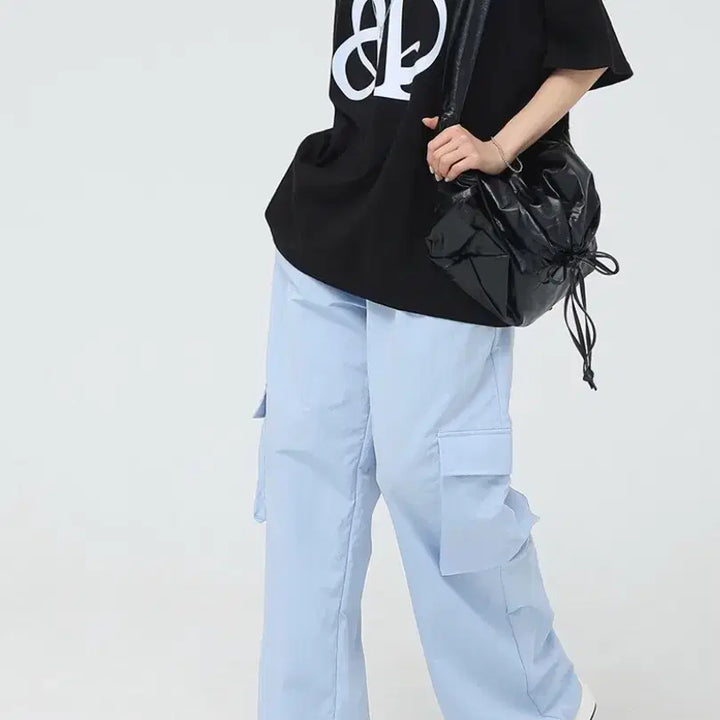 [SOLD OUT] 빅사이즈 공구우먼 뒷밴딩 카고 와이드,조거 팬츠(77,88,99사이즈)