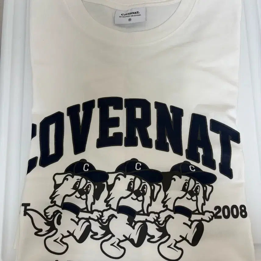 [BUNJANG] Covernat Border Collie Trio Long Sleeve White M / 커버낫 롱슬리브