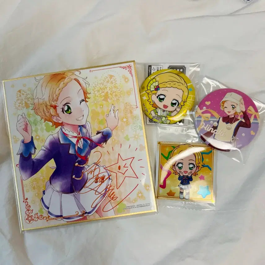 [BUNJANG] Aikatsu Hinaki Color Paper and Can Badge Bundle Set / 아이카츠 아이엠스타 희나키 희나 색지 웨하스 캔뱃지 일괄
